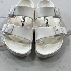 Birkenstock White Slide Sandals